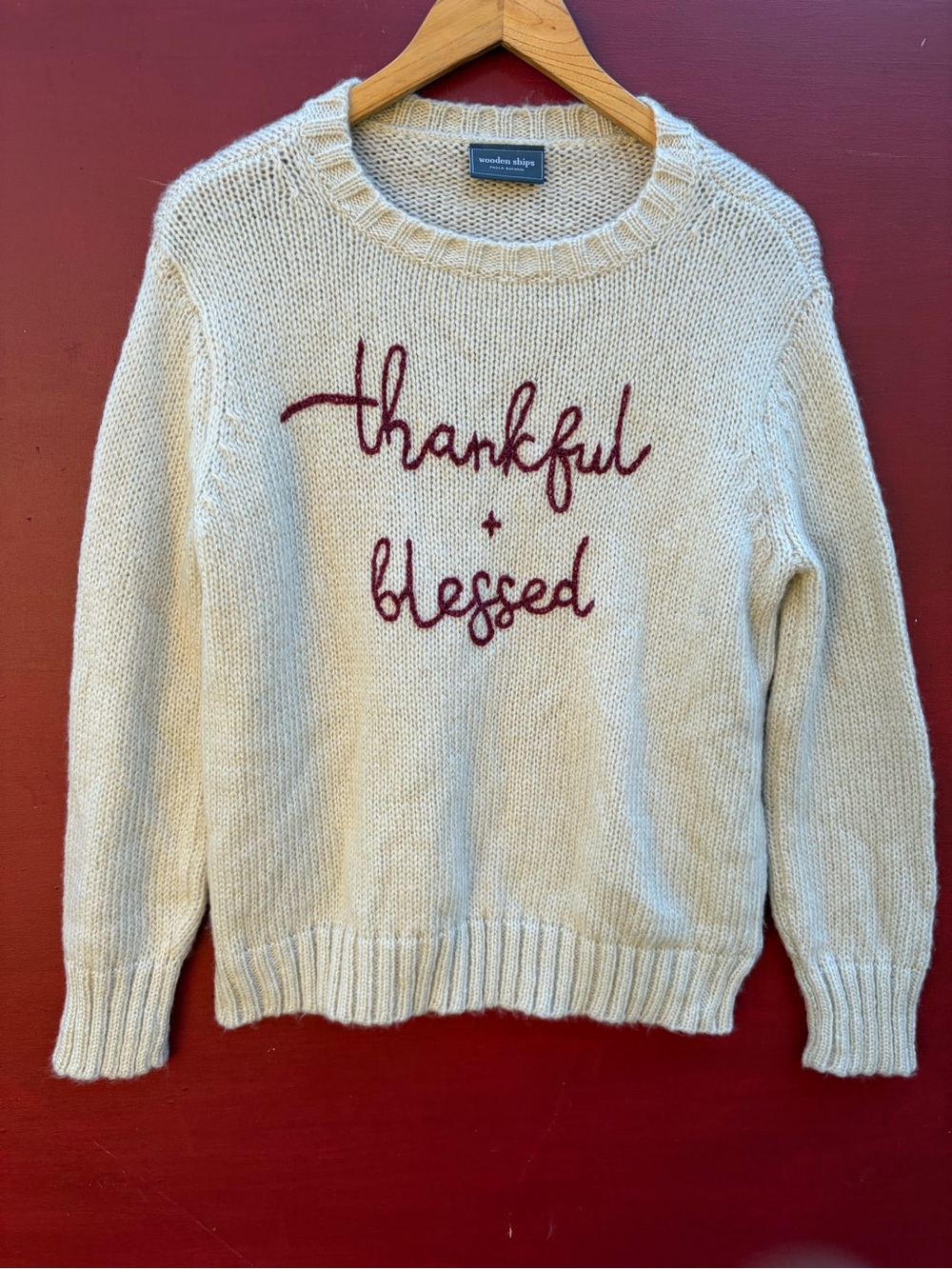 Wooden Ships Thankful and Blessed Sweater